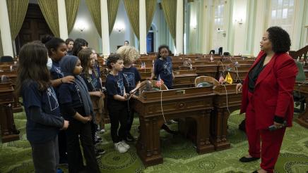 Bonta and students in Chambers - Bay Area Music Project