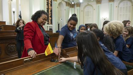 Bonta and students in Chambers - Bay Area Music Project